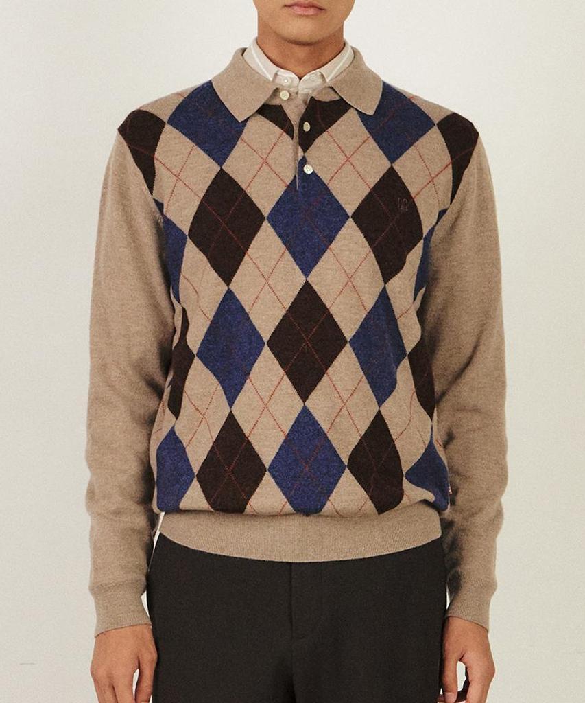 Dagseusyeocheu 100% Wool Argyle Collared Knit_Dlw1Swtl102I1