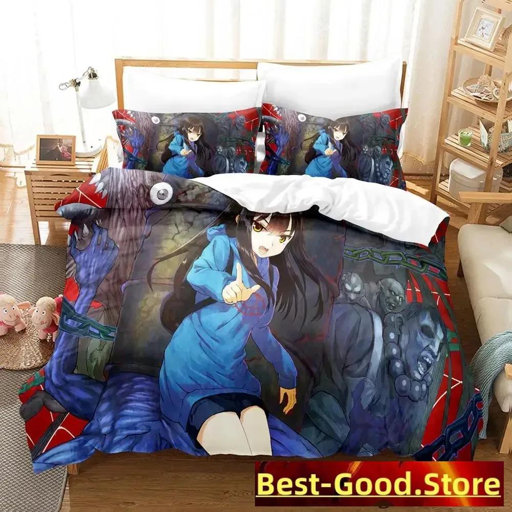 Mieruko chan Bedding Set Single Twin Full Queen King Size Bed Set Adult Kid Bedroom Duvetcover Sets Anime parure de lit Bed