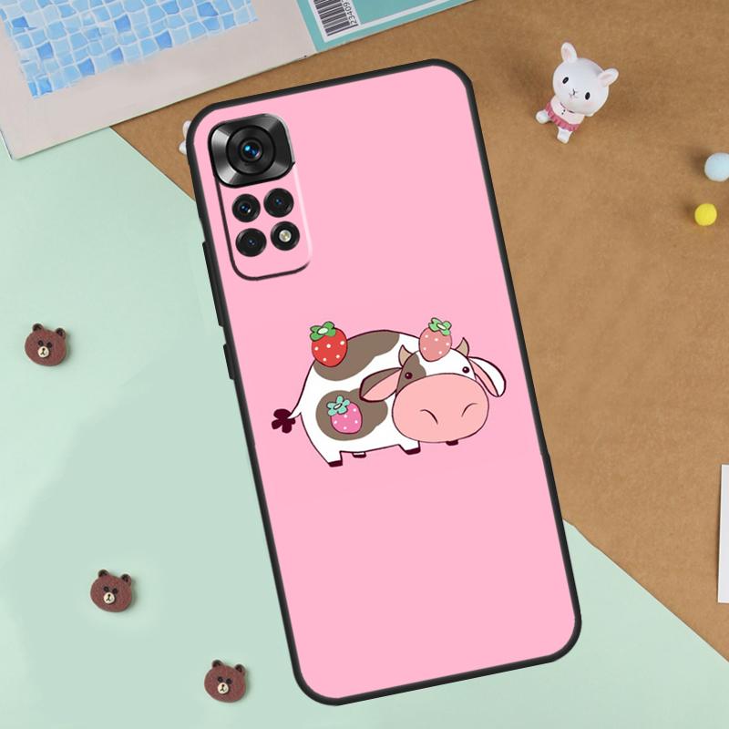 Animal Cute Cartoon Cow Case For Xiaomi Redmi Note 14 13 12 9 10 11 Pro 10S 11S 12S Cover For Redmi 13C 10C 12C 14C