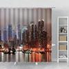 Landscape Shower Curtain New York City Night Scenery Waterproof Bath Curtain Set Polyester With Hook Bathroom Supplies Decorate