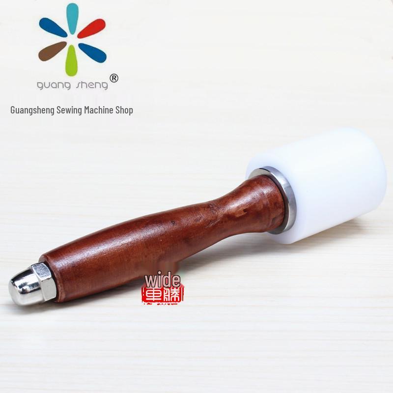 DIY Leather Carving Hammer with Wooden Handle - Nylon Rubber Head for Handcrafting and Tooling No