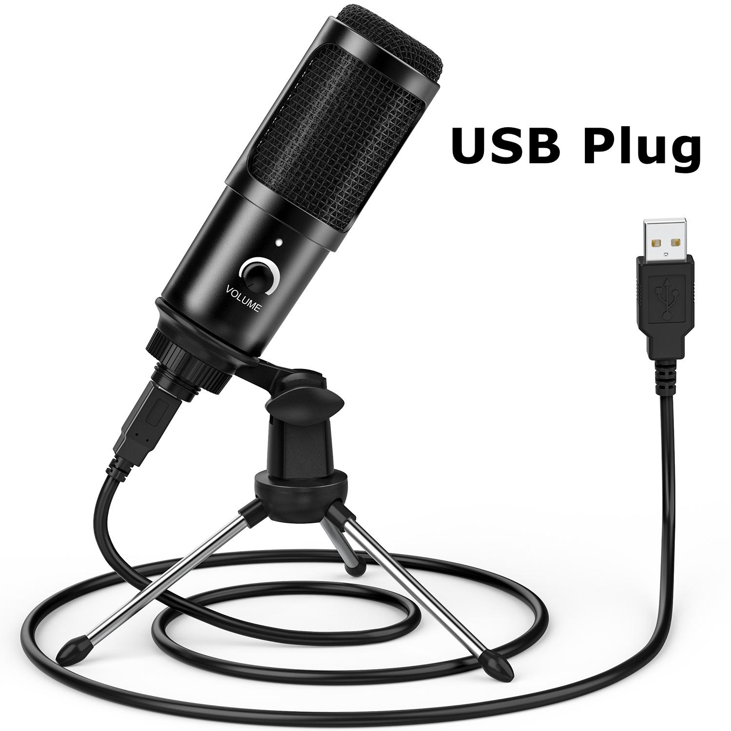

USB-микрофон для ПК, компьютера, смартфона, видеозаписи, профессиональный конденсаторный микрофон, караоке, потоковая передача, игровой студийный микрофон