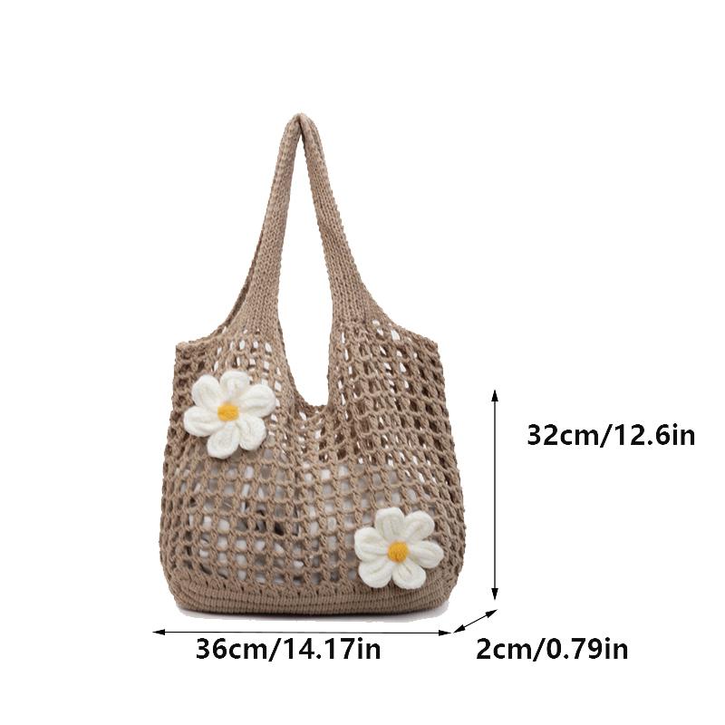 Lässige hohl gestrickte große Einkaufstasche Designer handgefertigt gewebt Frauen Schultertaschen Luxus Sommer Strandtasche Shopper Geldbörsen