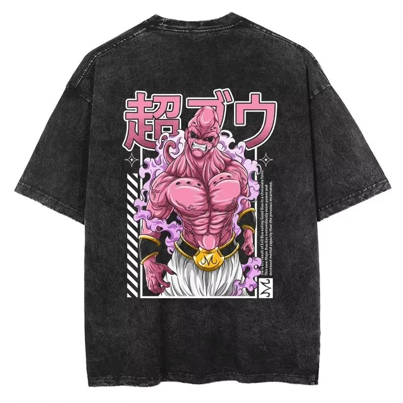 Anime Dragon Ball Cosplay Washed TShirt Cotton Short Sleeve Top Casual Sports Fitness TShirt Mens Harajuku Clothing