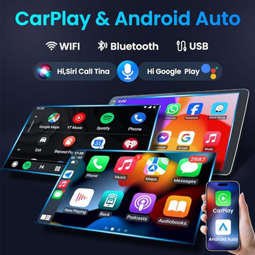 9" Drahtloses CarPlay Android Autoradio, 2+32G, Kompatibel mit Toyota Corolla 2003-2008