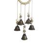 Melodisches Boho-Windspiel Natürlicher Holzring Vintage Metallglocken Wasserdicht für Außenbereich Hof Heimdekoration