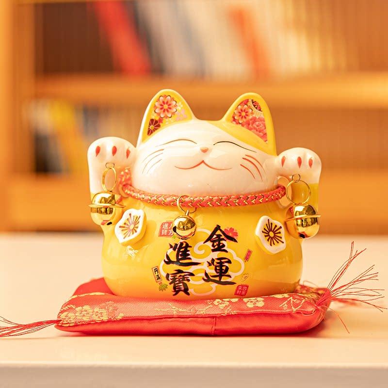Ornamento gatto della fortuna ceramica giapponese regali creativi salvadanaio pagina checkout apertura negozio decorazione casa soggiorno