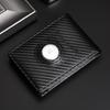 Men's Carbon Fiber Genuine Leather AirTag Wallet with RFID Protection