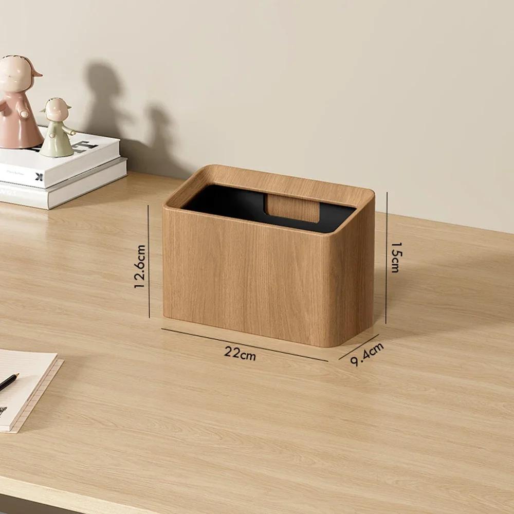 Desktop Trash Can Household Living Room Countertop Garbage Box Office Narrow Small Waste High Surface Horizontal Paper Basket