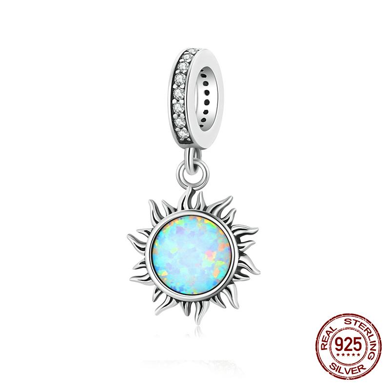 WOSTU 925 Silver Animal Cat Charm Pendant Heart Family Ladybug Bee Beads Fit Original Bracelet DIY Jewelry For Women