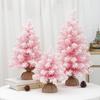 Tabletop Mini Christmas Tree Artificial Snow Flocked Christmas Tree Ornament Winter Charm Christmas Decoration for Home Desktop Decor