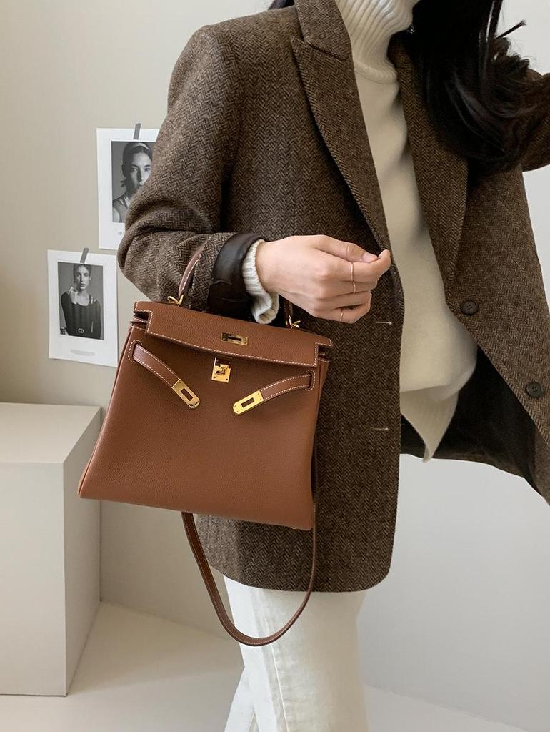 2025 Autumn Women's Versatile Wool Blend Jacket - Solid Color, Dongdaemun Korea