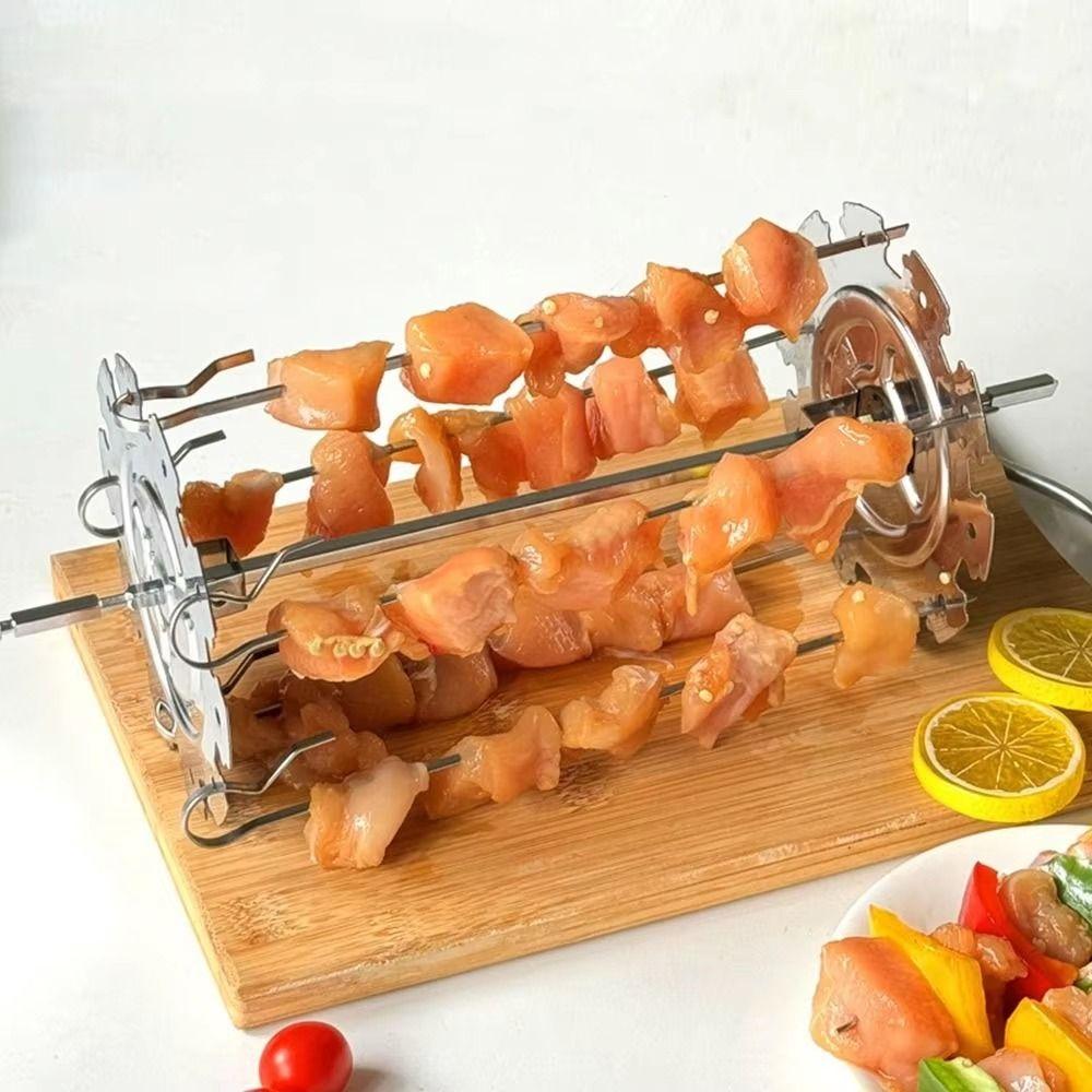 Detachable Design Rotating Barbecue Grill Heat-Resistant BBQ Rotating Cage Air Fryer Accessories