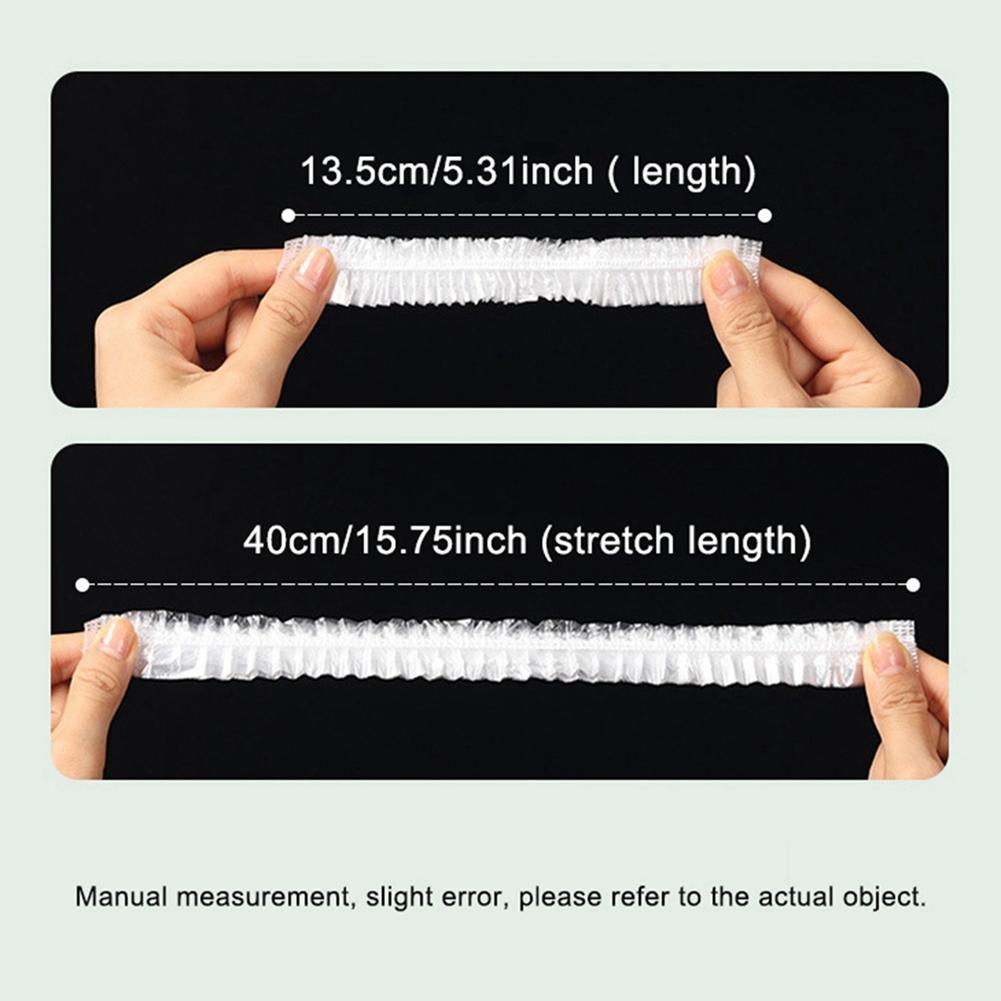 100pcs Disposable Plastic Wrap Sleeve Elastic Bowl Dish Cover