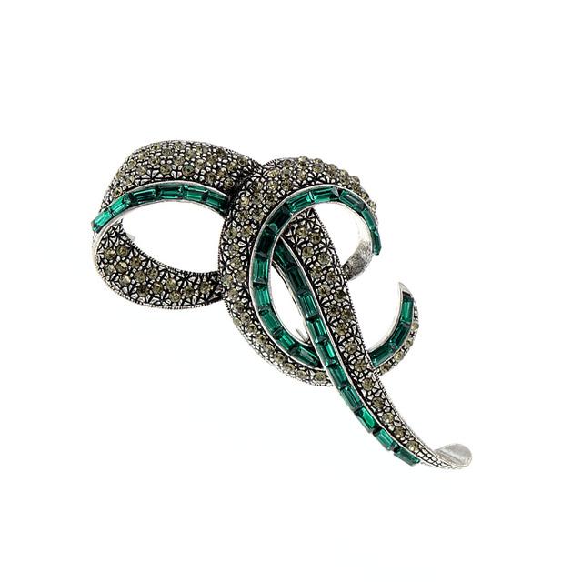 

Новые винтажные броши с бантом со стразами для женщин, элегантная модная булавка, 3 цвета в наличии, аксессуары с бантом, подарок