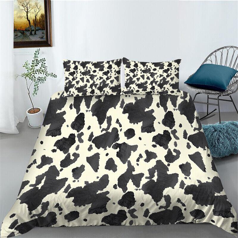 Bettwäsche-Set mit Steppdecke/Bettdecke/Doona-Bezug und Kissenbezügen im Leoparden- und Zebramuster