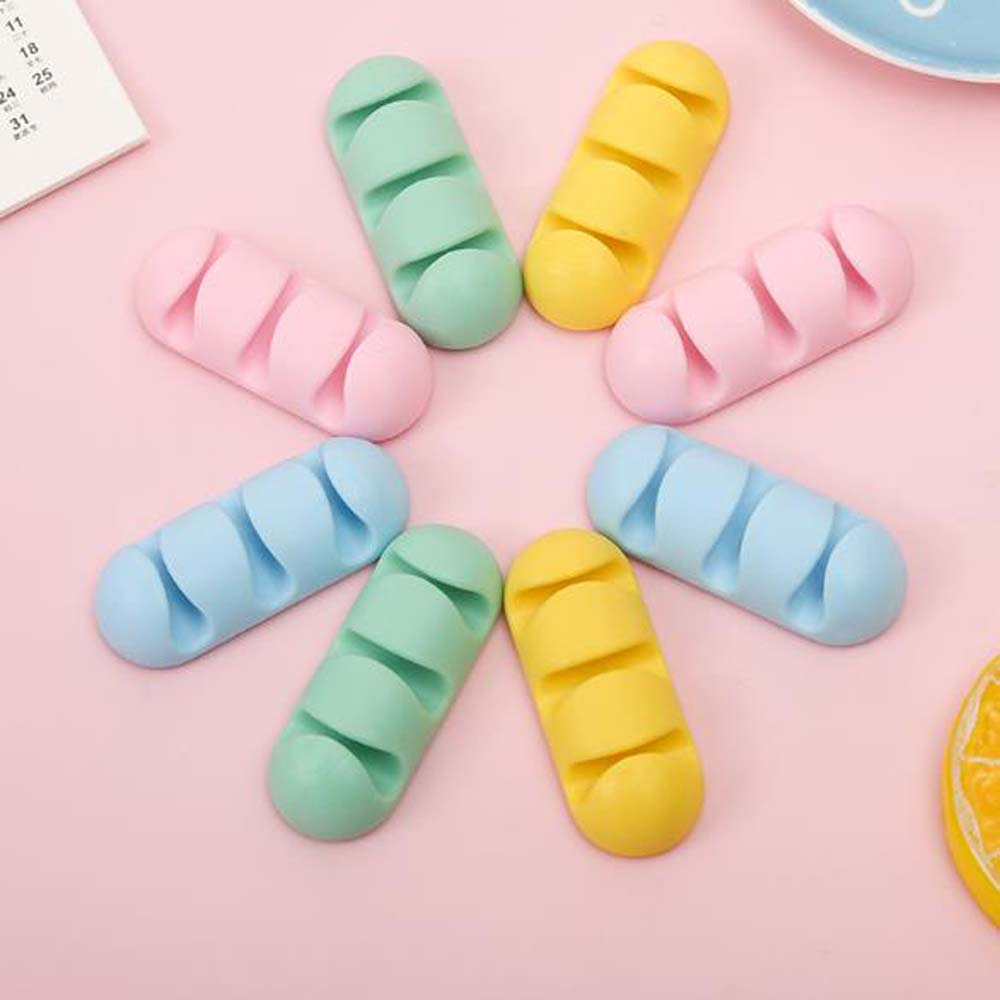 5PC Simple Mini Silicone Cable Organizer, Easy to Install, Easy to Take, Suitable for Desktop and Wall