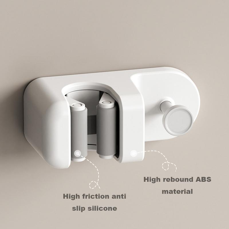 1Pcs Mop Clip Bathroom Wall Mounted No Drill Broom Holder Mop Storage Rack Organizer Hook For Home Toilet Cleaning Tools