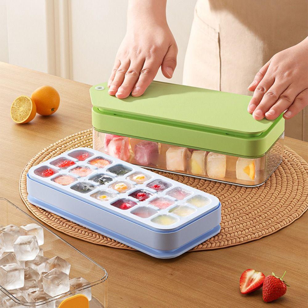 Food Grade Silicone 2in1 Ice Cube Straw Cups Press Type Ice Cube Tray Ice Tray Mold Travel