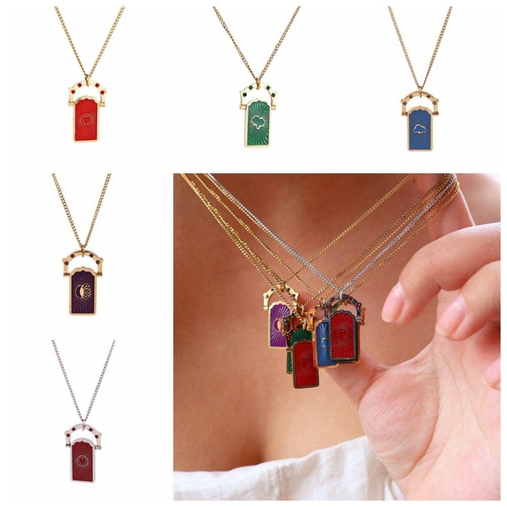 Gold-plated Women's Collarbone Chain Fashionable Y2K Neck Jewelry Card Pendant Necklace  Wedding