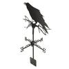 Weathervane Crow Ornament Wind Vane Weathercock Iron Metal Weather Vane for Outdoor Garden