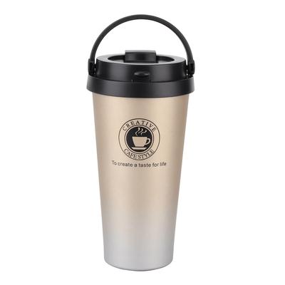 500ml Edelstahl Auto Isolierbecher Vakuumbecher Mattiert Tragbar Kaffeebecher Tasse Gold
