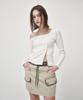 Etmont Cargo Banding Mini Skirt, Khaki Beige