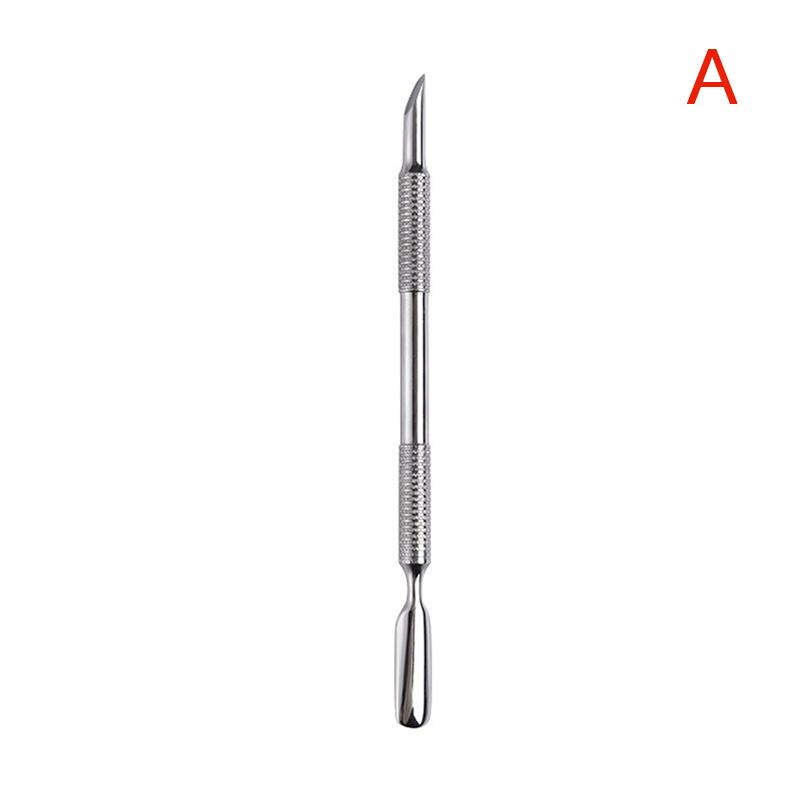 1Pcs Nail Art Dual End Stainless Steel Cuticle Pusher Spoon Dead Skin Removal