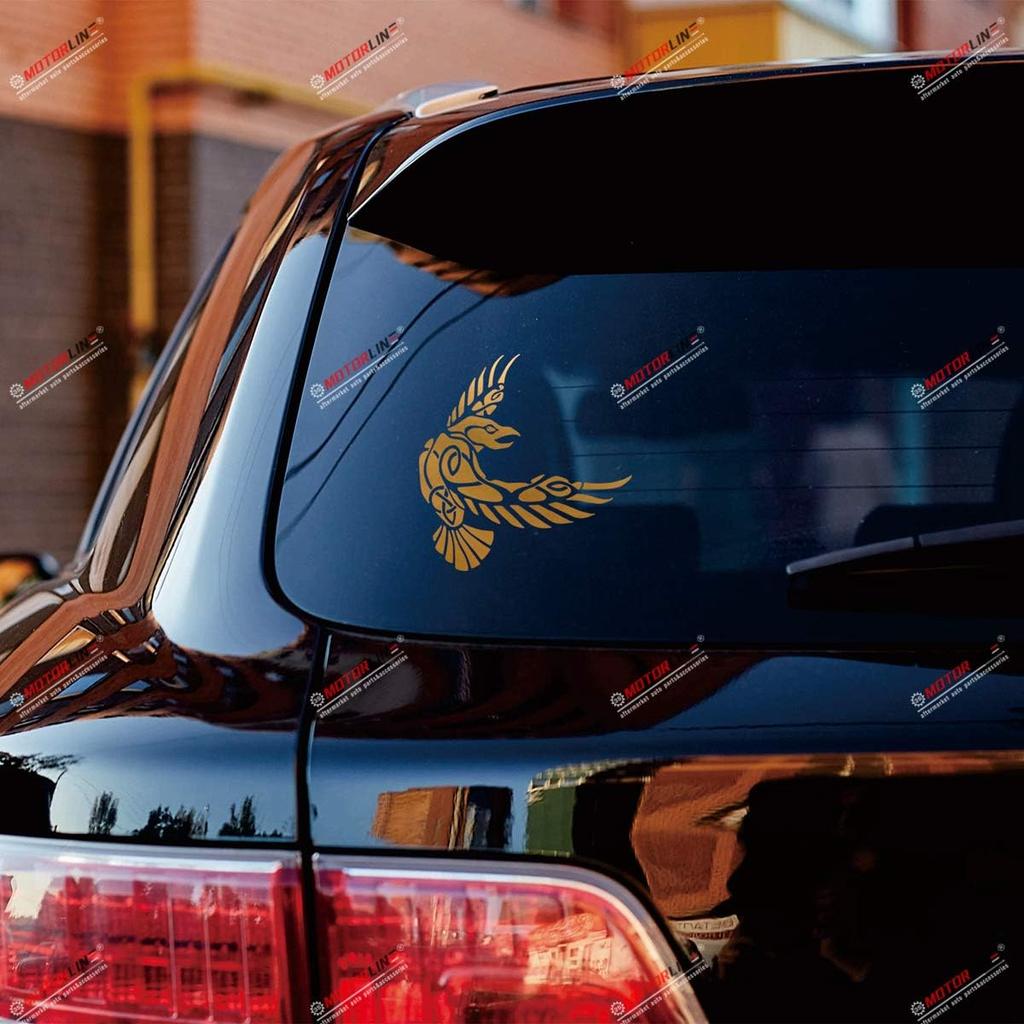Odin Raven Decal Sticker Vinyl Viking Norse Nord Celtic Knot - Gold 4 Inches - for Car Boat Laptop 01291