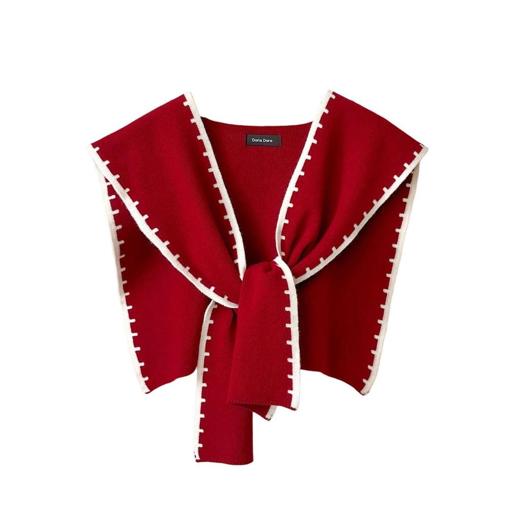 Women's Fashion Knit Shawl Knotted Shirt Scarf Cape