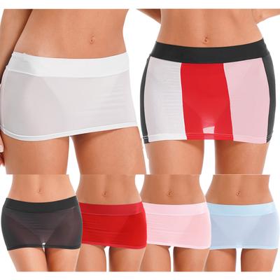 Womens Sexy Summer Beach Shorts Casual Running See Through Stretchy Tube Pencil Mini Skirt