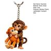 1/2Pcs Crochet Punch Monkey Printed Keychain 3D Charm Functional Keychain Bag Keys Desk Decoration Monkey-themed Accessory