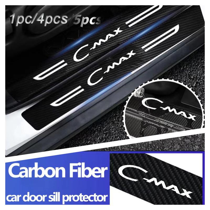 Car Door Threshold Sill Protective Stickers Anti Scratch For Ford C-MAX Logo Protective Film Waterproof Decals Car Accessories