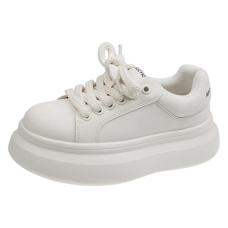 Muffin Thick-soled Little White Shoes Women's 2025 New Small Height Increase Comfortable and Light Casual Sports Breadboard Shoes