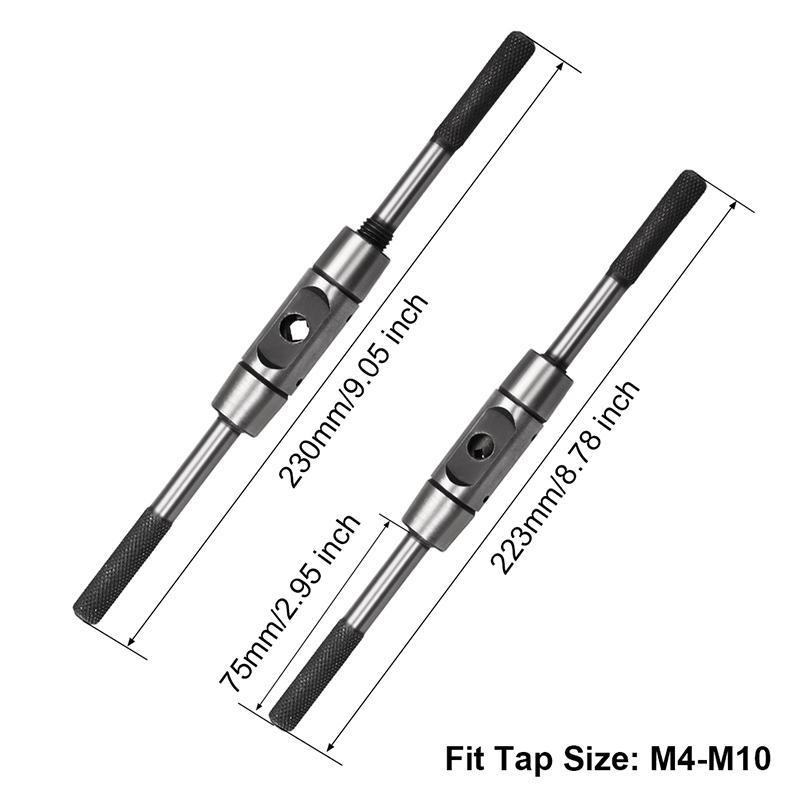 Adjustable Tap Wrench Handle M1-M14 Bar Holder Straight Tapping Wrench Reamer Wrench Taps and Die Set Tapping Tools Hand Tool