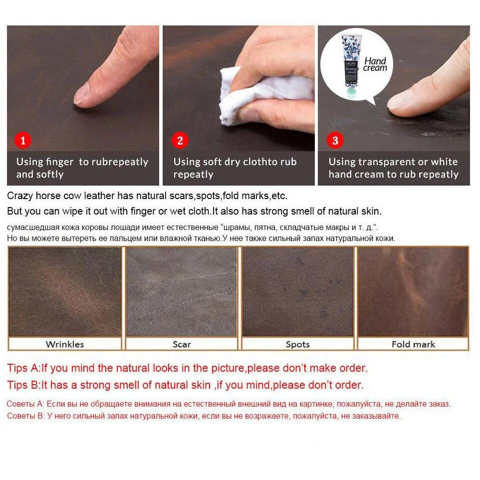 Retro Crazy Horse Leather Wallet Men and Womens Coin Purses Small Money Bags Wallets Zipper Pouch Card Holder