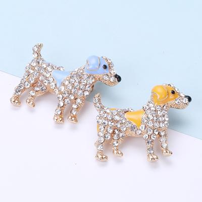 Yaratıcı Kişilik Sevimli Köpek Yavrusu Elmas Broş Basit Broş Hayvan Broşu Giyim Aksesuarları