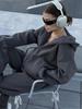 2025 Damen Einfarbiger Kapuzen-Cardigan und Jogger-Set - Europäischer & Amerikanischer Stil Zweiteiler