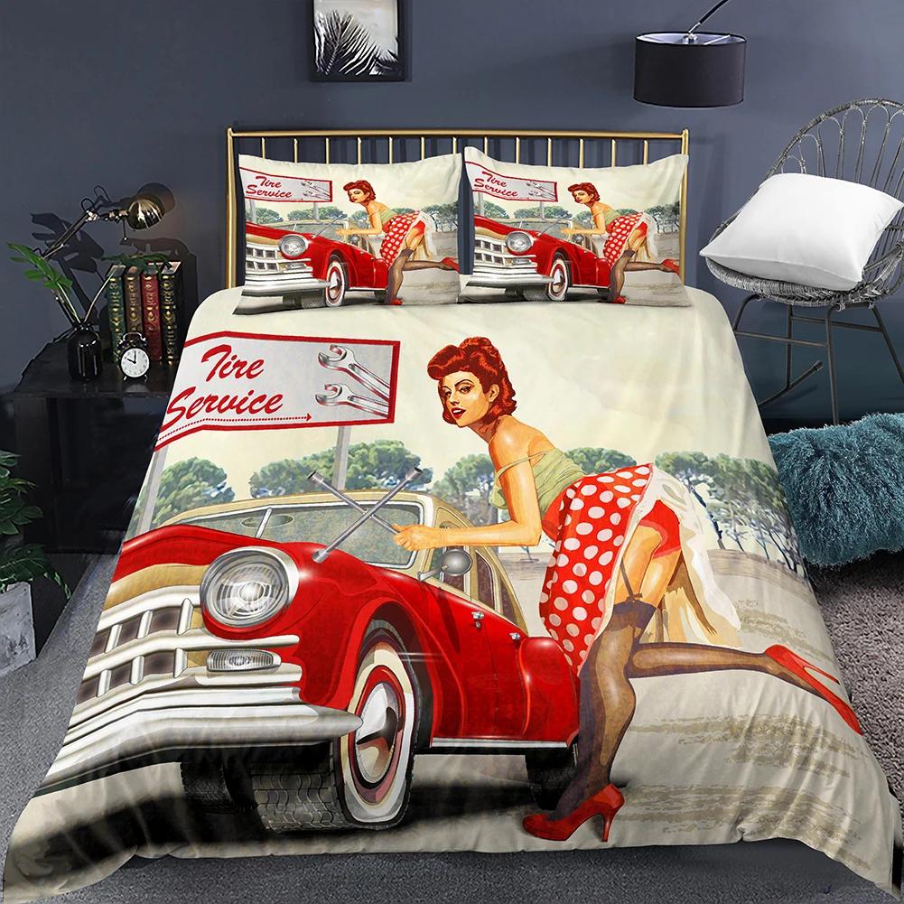 Housse de Couette Tour Eiffel Romantique Moderne Bâtiment de Ville de Paris Rouge et Bleu Housse de Couette pour Couple Accessoires Décor pour Adolescente