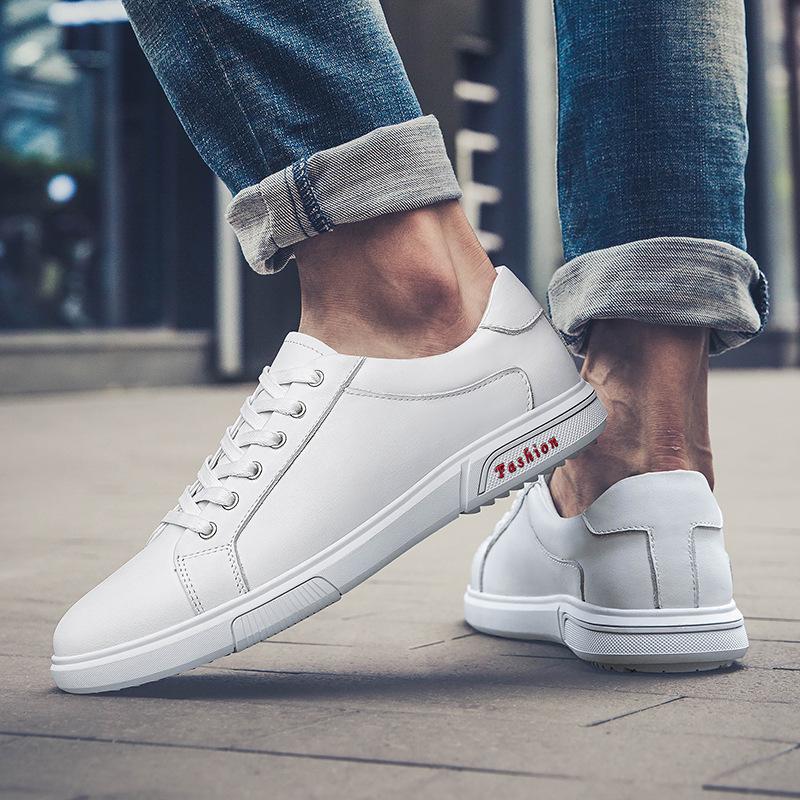 Board Shoes Breathable New Trend Soft Sole Cowhide Sports Little White Shoes Green Running Shoes Versatile