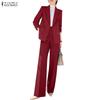 ZANZEA Ensembles tailleur deux pièces décontractés pour femmes avec blazer à manches longues et pantalon