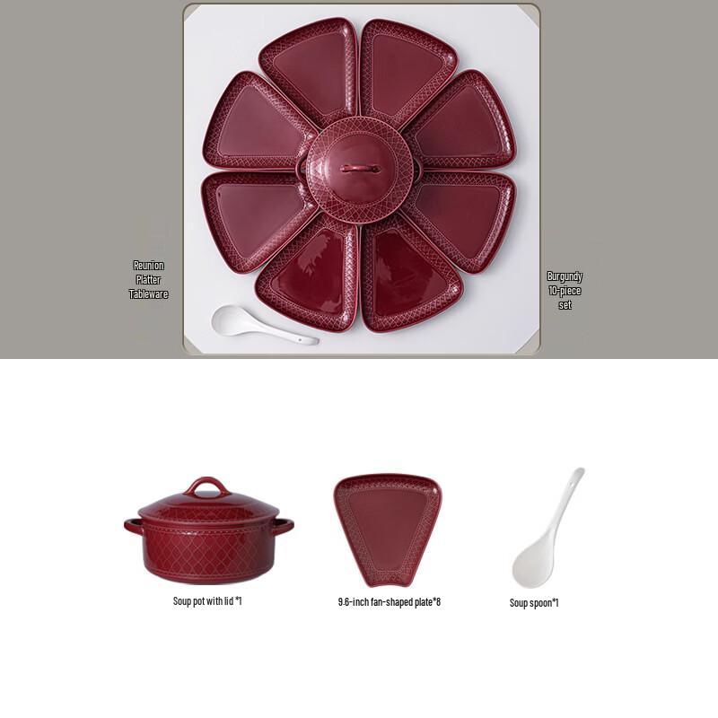 Handun Embossed 10-Piece Dinnerware Set