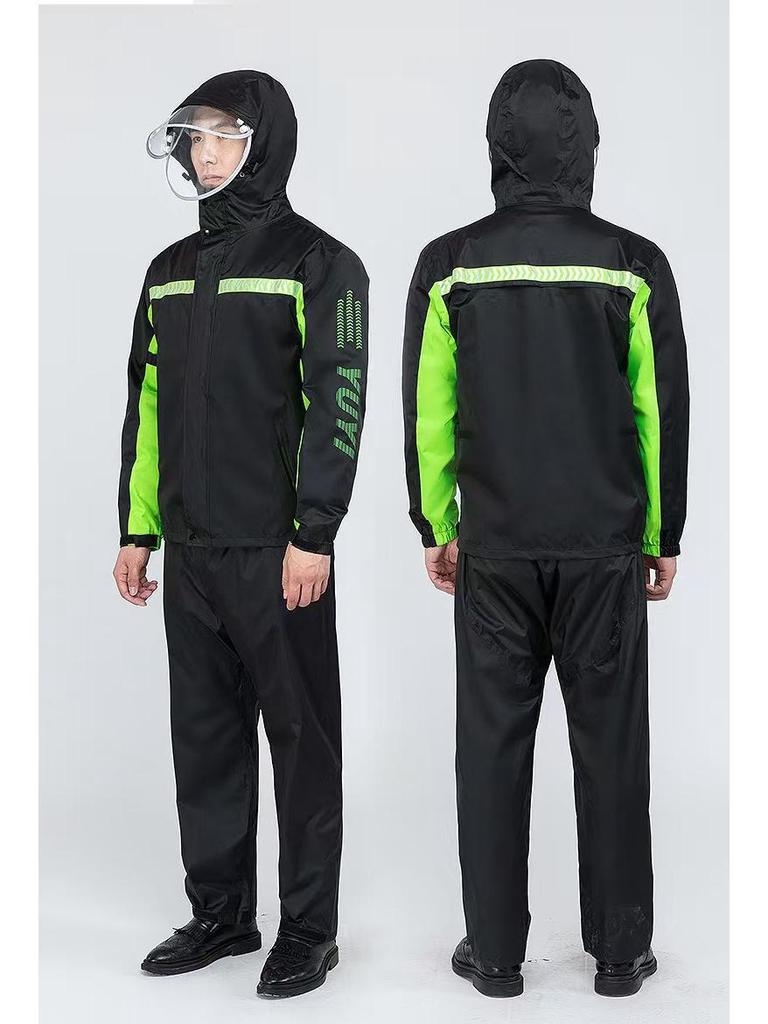 Conjunto de Capa de Chuva Refletiva para Ciclismo: Espessado para Uso em Estrada, Trânsito e Operações de Resgate - Ideal para Motocicletas e Ciclismo