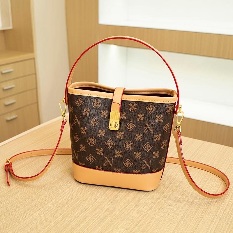 Fashion printed bucket bag, new retro printed women's bag, shoulder crossbody multi-purpose printed bag, hot-selling.