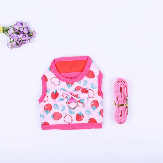 Kaninchenleine Cartoonmuster Klettverschluss Anziehen Häschen Kätzchen Kostüm Hemd Rock für Kleintier