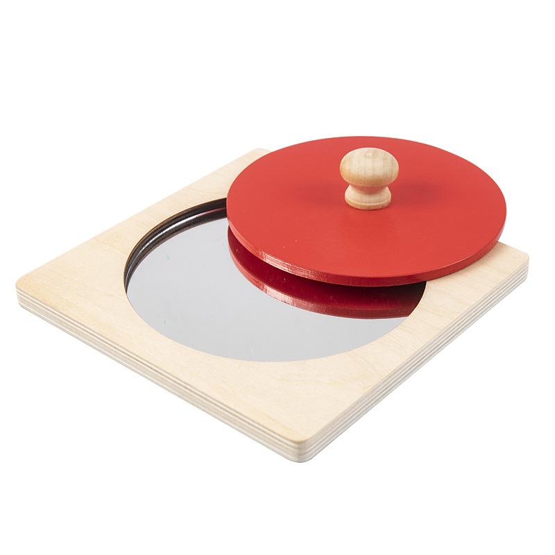 

Деревянные Монтессори-головоломки с зеркалом, развивающие игрушки, детские игрушки для рук, игры на соответствие для малышей, раннее обучение, развивающие игрушки красный