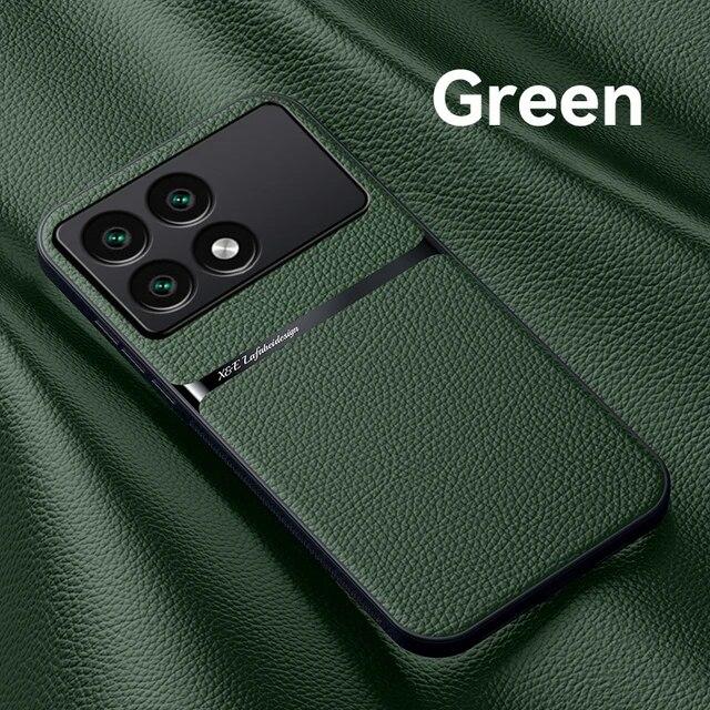 Magnetic Phone Case For Xiaomi POCO X6 Pro 5G Leather Texture Silicone Protection Shockproof Back Cover For POCO X5 Pro F5 Pro X4 C65