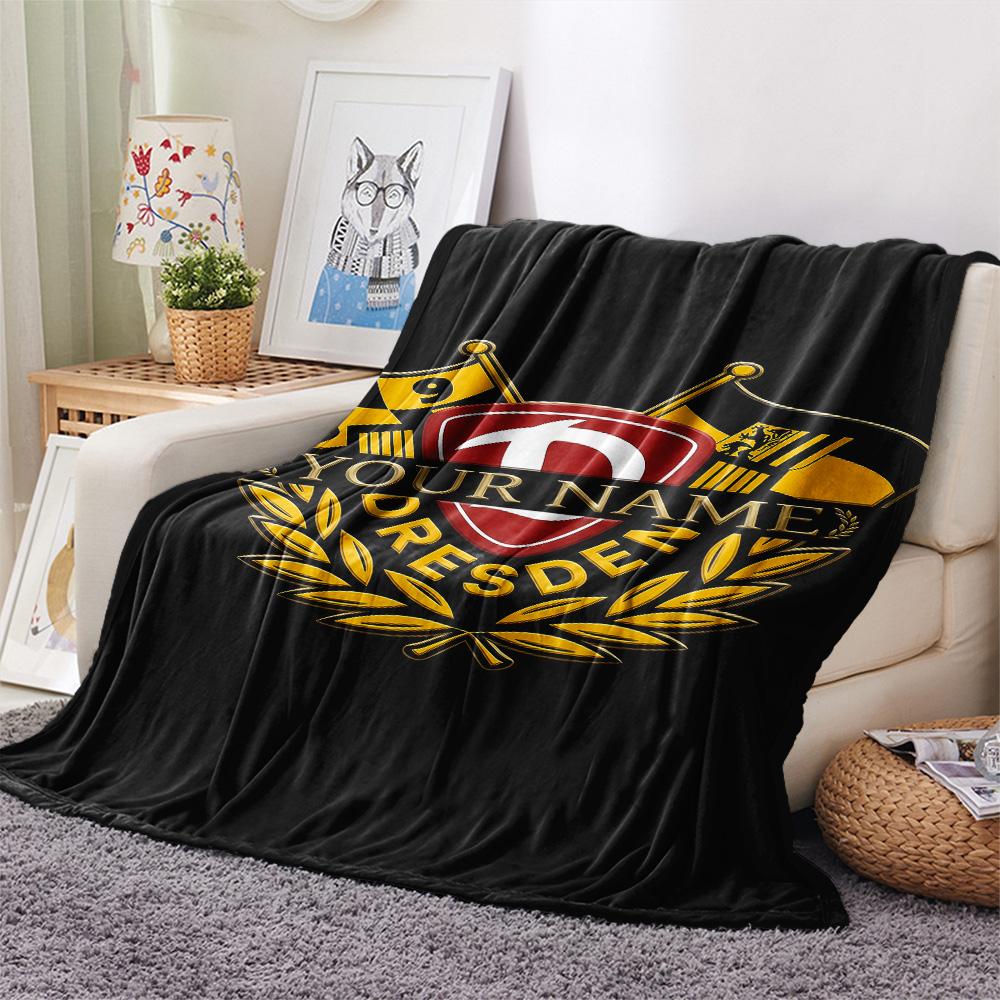 1 st Anpassat Namn SG Dynamo Dresden Mönstrad Flanellduk Lämplig för Alla Säsonger för Heminredning Värme och Komfort Gåvor Semesterpresent -HE199