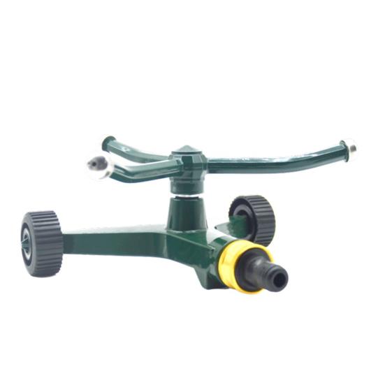 3-Arm-Metallsprinkler, automatischer rotierender Sprinkler mit Radstand, wirbelnder Bewässerungssprinkler für Garten, Hof, Rasen