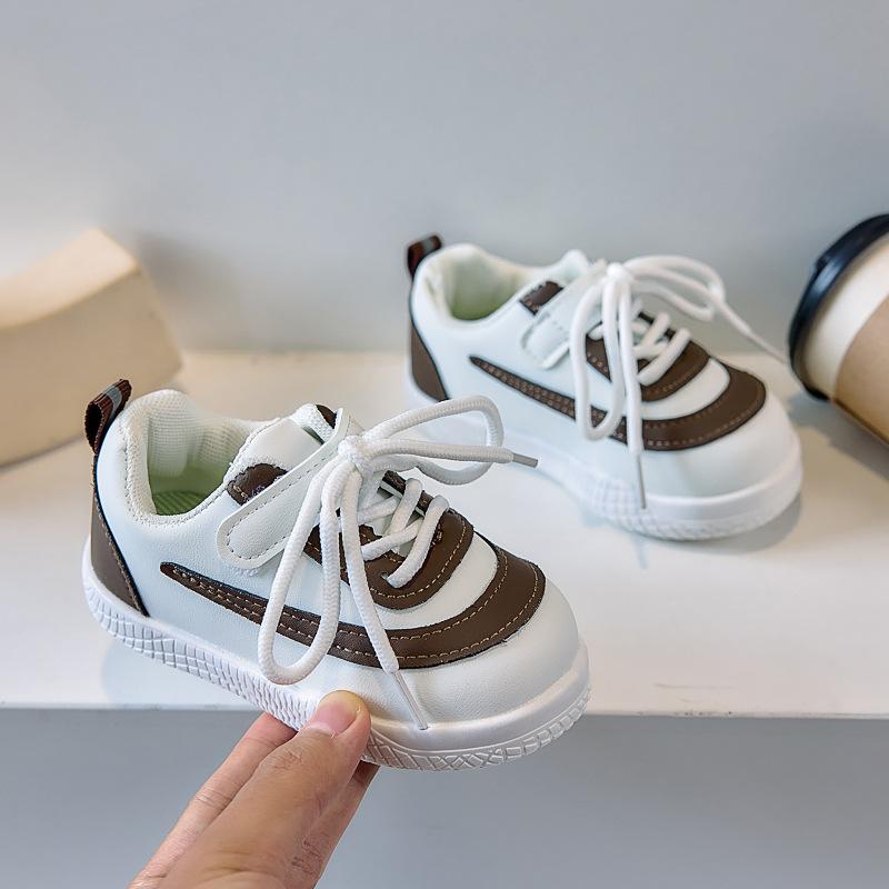 Children's board shoes 25 autumn new boys' sports shoes girls' casual shoes medium and small children's soft-soled breathable white shoes